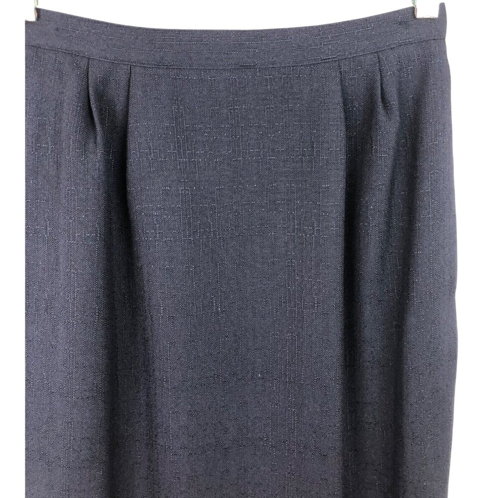 Kasper Skirt Suit 2 Piece Set Womens Size Petite 6P Green/Navy Blue - Picture 15 of 16